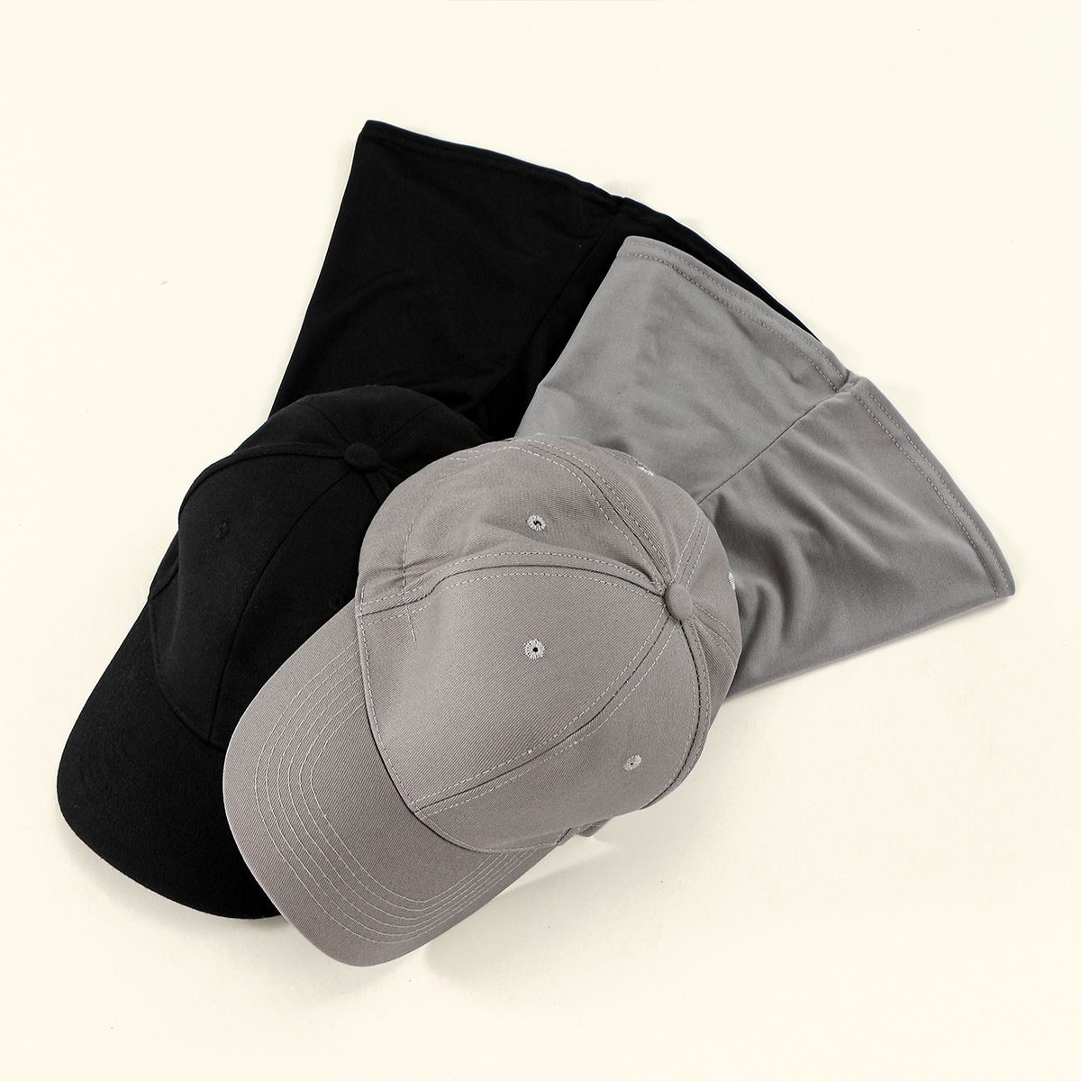 Baseball Cap Fitted - قطعتان من حجاب المسلمات الفوري، قبعة