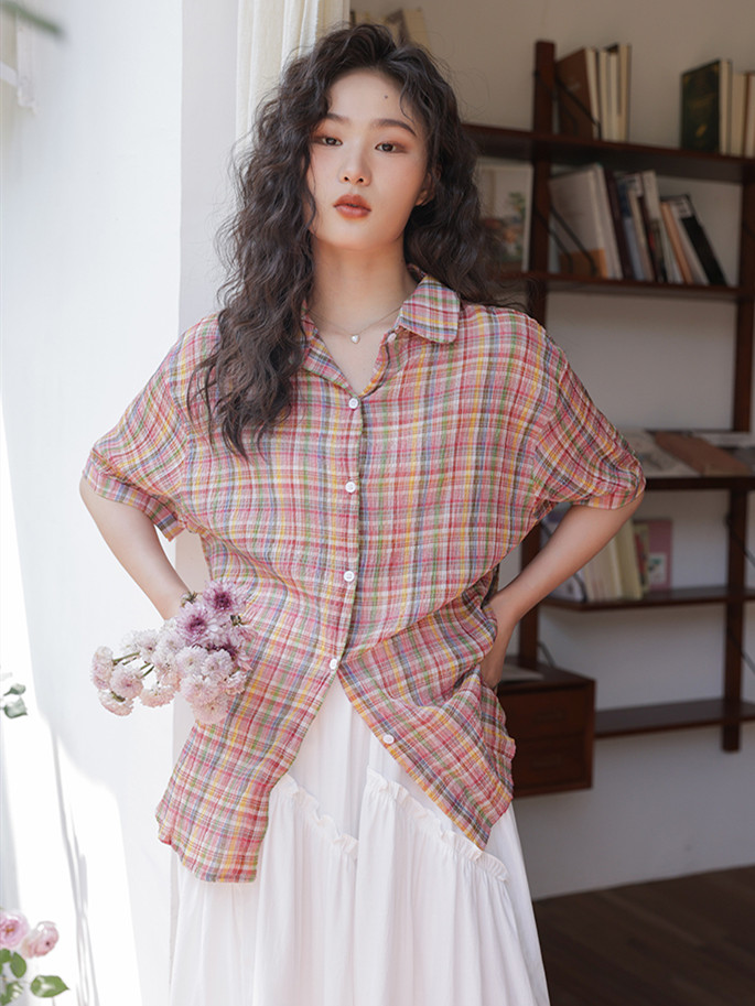 Street Fashion Vintage - قمصان نسائية صيفية جديدة بياقة مقلوبة