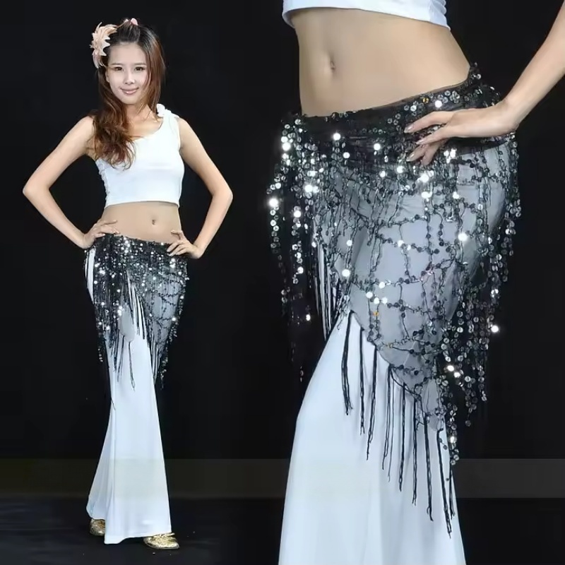 Street Fashion Thailand - حزام رقص شرقي عصري مزين بالترتر،