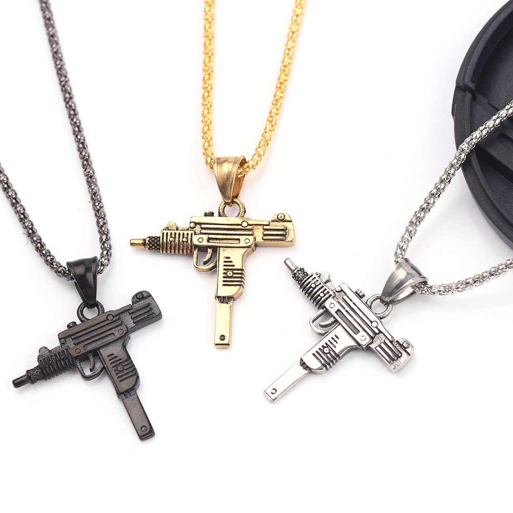 قلادة على شكل مسدس أوزي - مجوه - مراجعة Street Fashion Jewelry وسعره