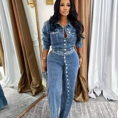 بدلة جينز نسائية من قطعتين، ست - مراجعة Street Fashion Jeans Women وسعره