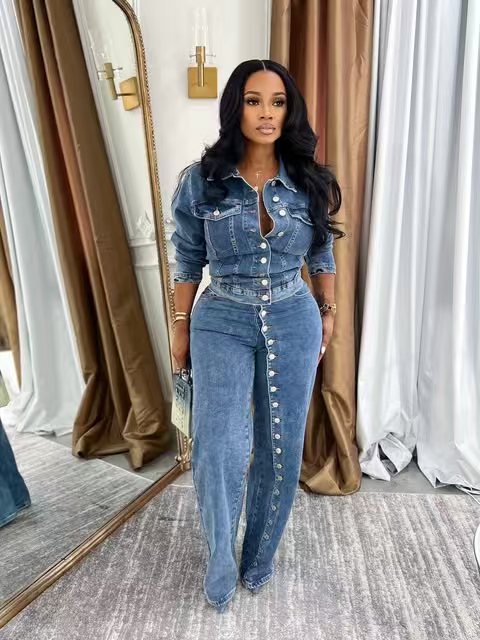 بدلة جينز نسائية من قطعتين، ست - مراجعة Street Fashion Jeans Women وسعره