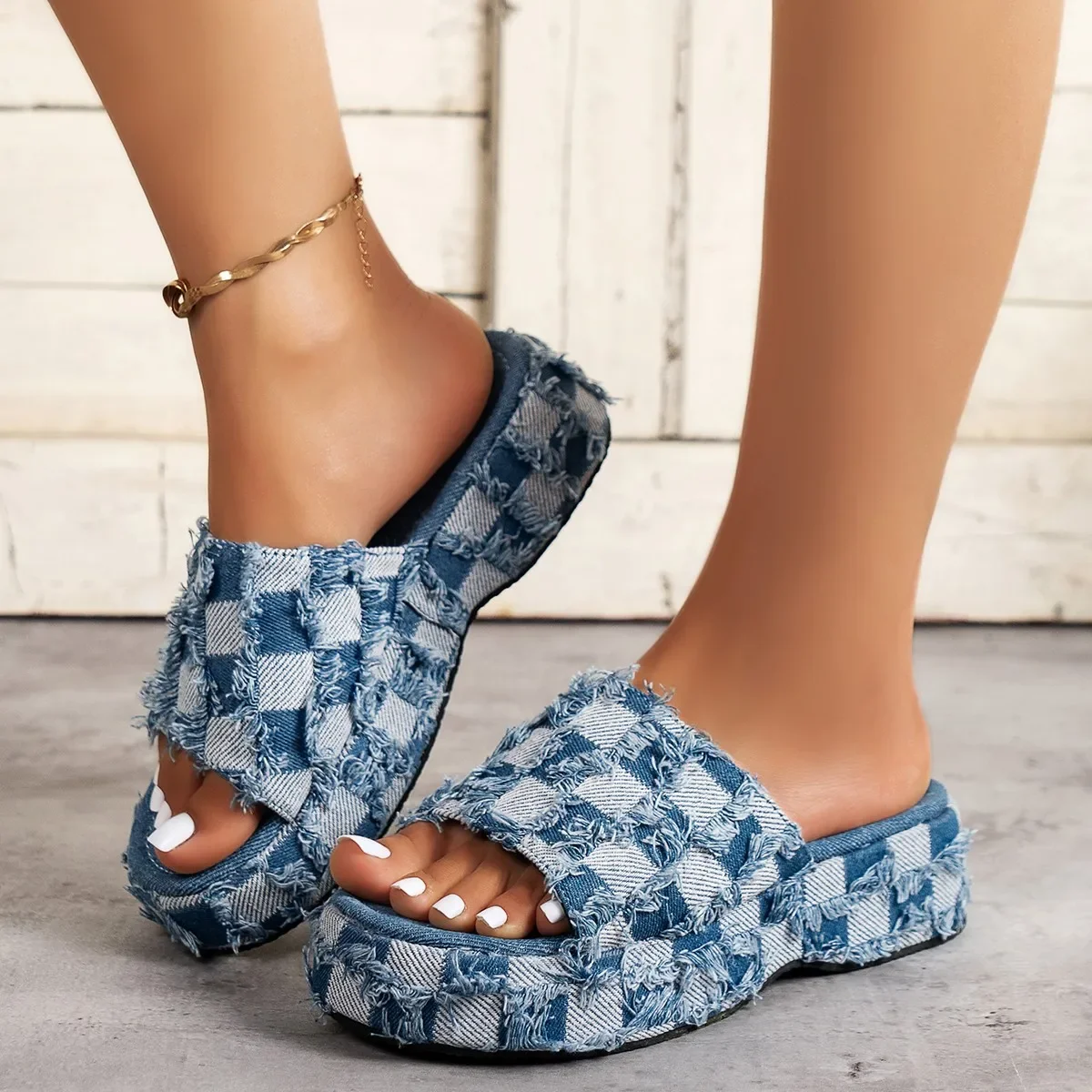 المرأة الدنيم الصنادل ، الصيف  - مراجعة Street Fashion Jeans Women وسعره