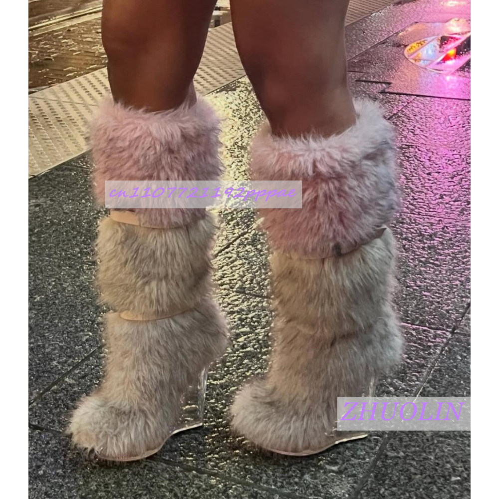 الشتاء التدرج فروي شفافة إسفين - مراجعة Street Fashion Winter وسعره
