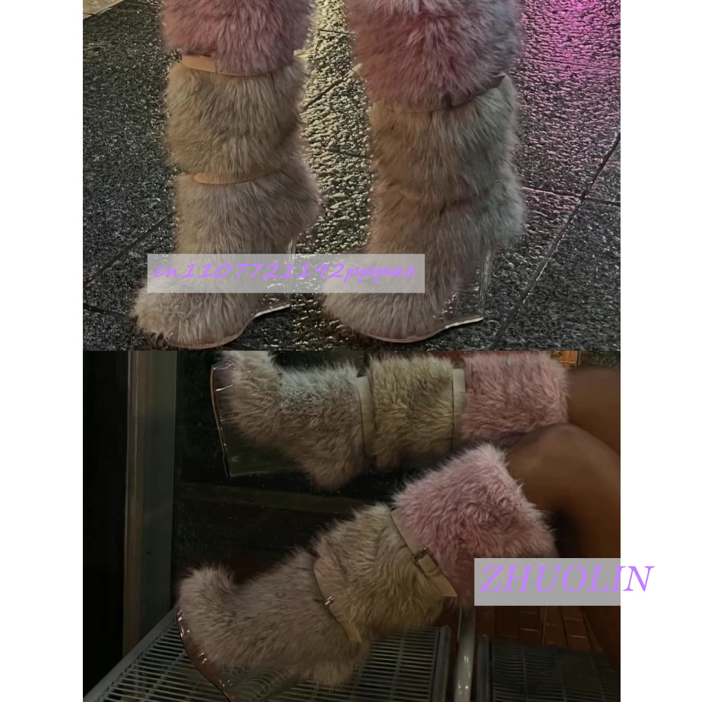 الشتاء التدرج فروي شفافة إسفين - مراجعة Street Fashion Winter وسعره