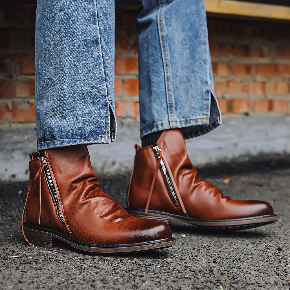 أحذية رجالية جلد طبيعي بتصميم  - مراجعة Street Fashion Vintage وسعره