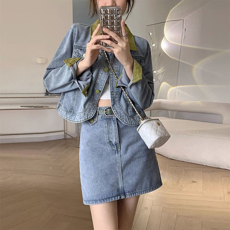 معاطف الدنيم التنانير الصغيرة  - مراجعة Street Fashion Jeans Women وسعره
