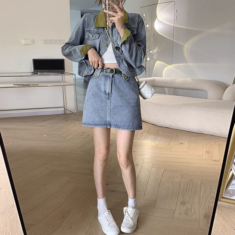 معاطف الدنيم التنانير الصغيرة  - مراجعة Street Fashion Jeans Women وسعره
