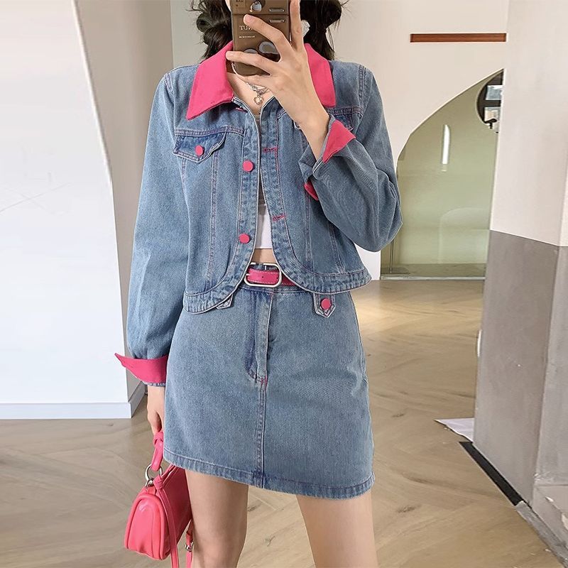 معاطف الدنيم التنانير الصغيرة  - مراجعة Street Fashion Jeans Women وسعره