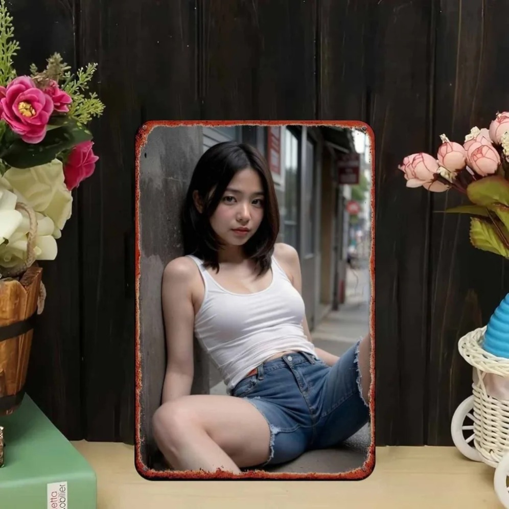 لوحة جدارية معدنية عصرية جديدة - مراجعة Asian Street Fashion Girls وسعره